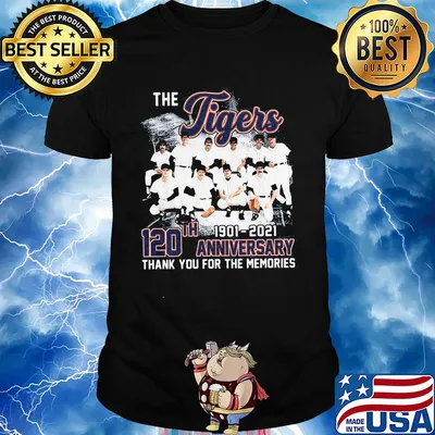 The detroit tigers 120th anniversary 1901 2021 thank you for the memories signatures shirt