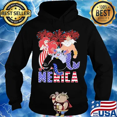 The little mermaid merica firework american flag independence day s Hoodie