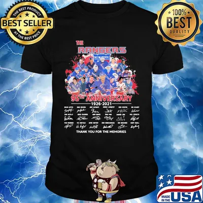 The new york rangers 95th anniversary 1926 2020 thank you for the memories signatures shirt
