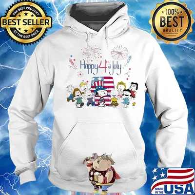 The peanuts happy 4th of july independence day american flag firework s Hoodie