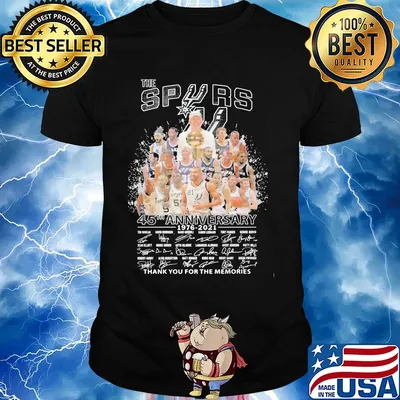 The san antonio spurs 45th anniversary 1976 2021 thank you for the memories signatures shirt