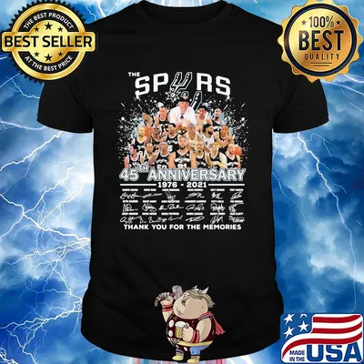The san antonio spurs basketball team 45th anniversary 1976 2021 thank you for the memories signatures shirt