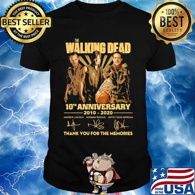 The walking dead movie 10th anniversary 2010 2020 thank you for the memories signatures shirt