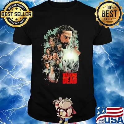 The walking dead movie characters signatures shirt