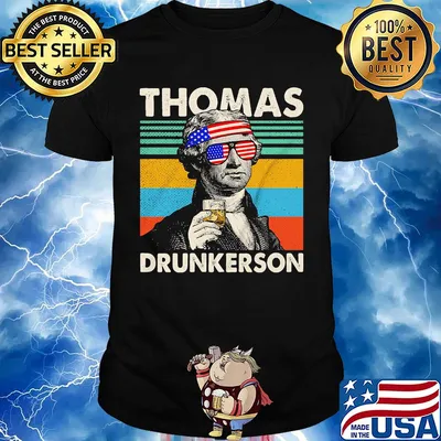 Thomas drunkerson drinking 4th of july independence day american flag vintage retro shirt