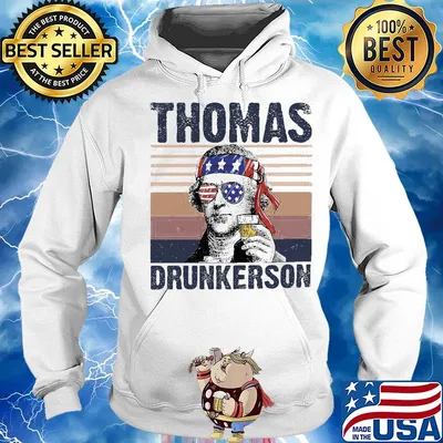 Thomas drunkerson drinking beer american flag independence day vintage s Hoodie