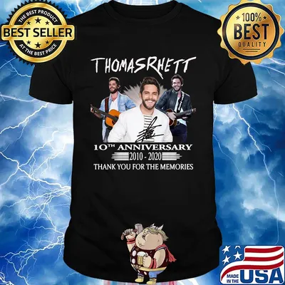 Thomas rhett 10th anniversary 2010 2020 thank you for the memories guitar shirt