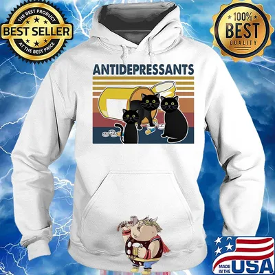 Three cats antidepressants vintage retro s Hoodie