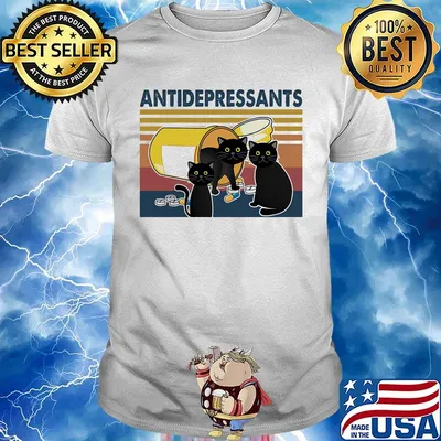 Three cats antidepressants vintage retro shirt