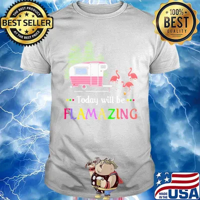 Today Will Be Flamazing Camping Flamingo Shirt