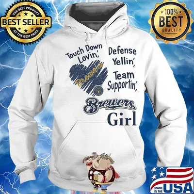 Touch down lovin defense yellin team supporting brewers girl heart s Hoodie