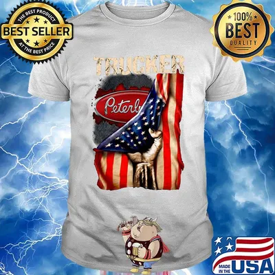Trucker Peterls American flag shirt