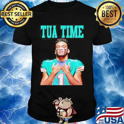 Tua in a miami dolphins team football shirt