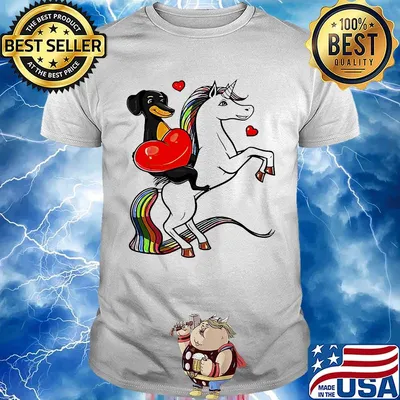Unicorn And Dachshund Dog Heart shirt