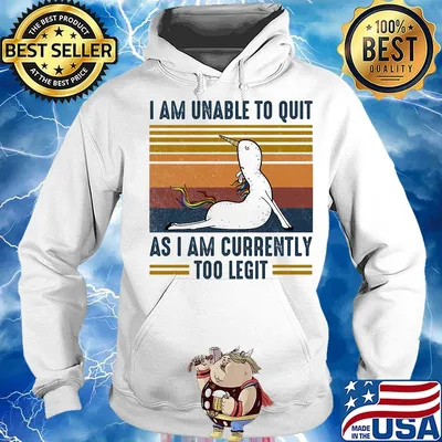 Unicorn i am unable to quit as i am currently too legit vintage retro s Hoodie