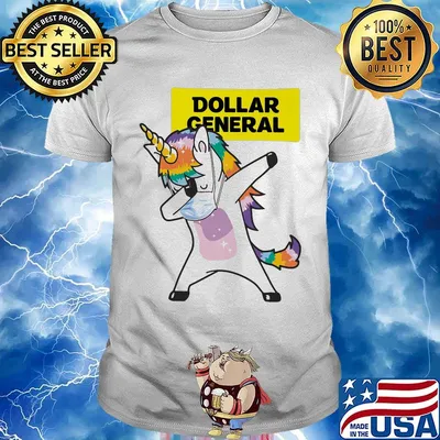 Unicorn mask dollar general logo shirt