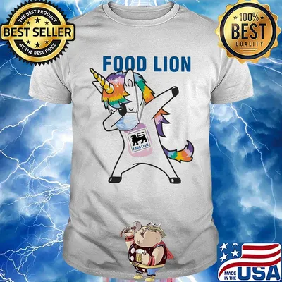 Unicorn mask food lion logo shirt