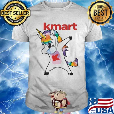 Unicorn mask kmart logo shirt