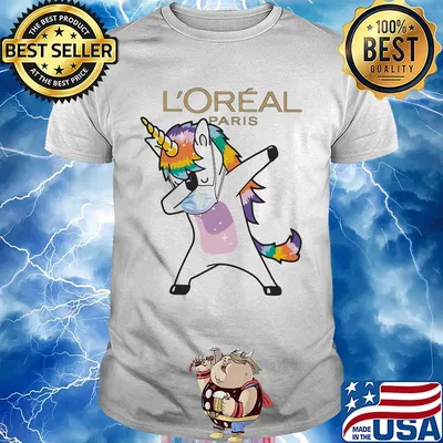 Unicorn mask l'oreal paris logo shirt