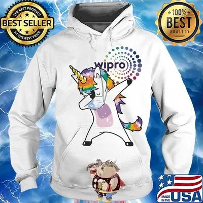 Unicorn mask wipro logo s Hoodie