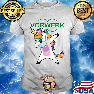Unicorn wear mask vorwerk logo shirt