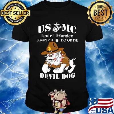 US MC teufel hunden semper fi do or die Devil dog shirt