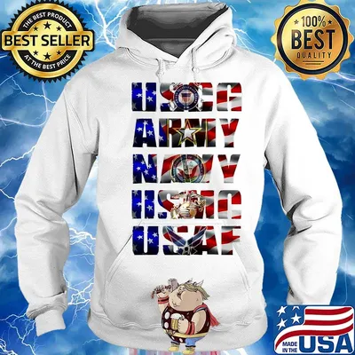 Uscg army navy usaf american flag independence day s Hoodie