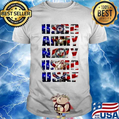 Uscg army navy usaf american flag independence day shirt