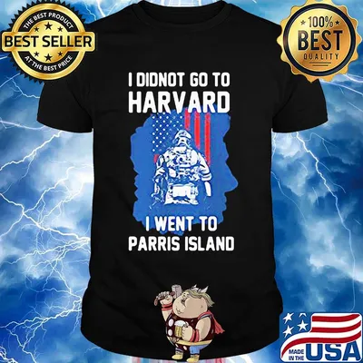 Veteran i didnot go to harvard i went to parris island american flag independence day shirt