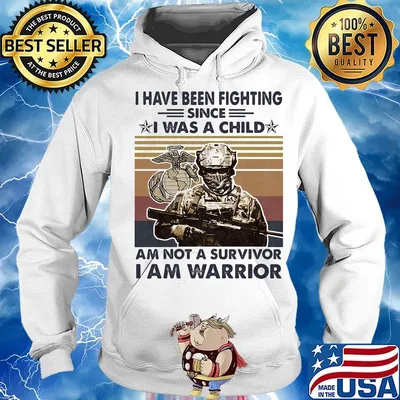 Veteran i have been fighting since i was a child am not a survivor i am warrior vintage retro s Hoodie