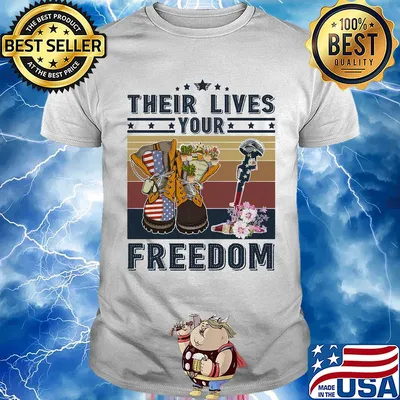 Veteran their lives your freedom flowers vintage retro shirt