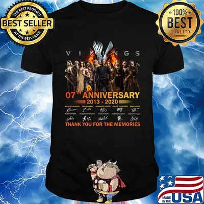 Vikings 07th anniversary 2013 2020 thank you for the memories signatures fire shirt