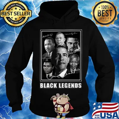 Vintage black history legends characters signatures s Hoodie