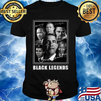 Vintage black history legends characters signatures shirt