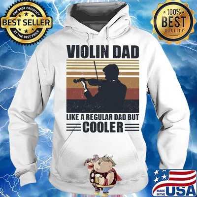 Violin dad like a regular dad but cooler vintage retro s Hoodie
