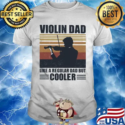 Violin dad like a regular dad but cooler vintage retro shirt