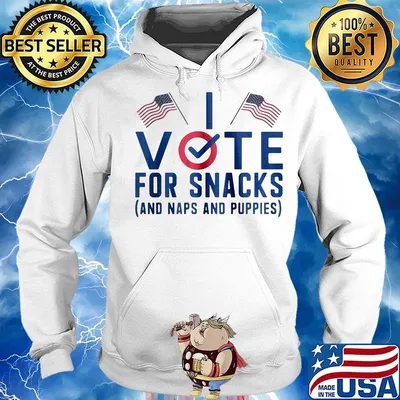 Vote for snacks and naps and puppies american flag independence day s Hoodie
