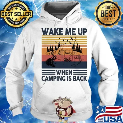 Wake me up when camping is back vintage retro s Hoodie