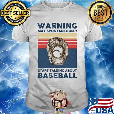 Warning may spontaneously start talking about baseball vintage retro shirt