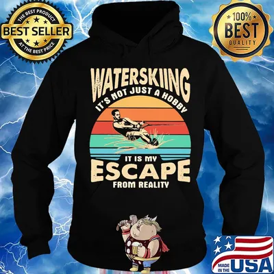 Waterskiing it's not just a hobby it is my escape from reality vintage retro s Hoodie