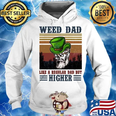 Weed Dad Like A Regular Dad But Higher Man Vintage Retro Shirt Hoodie