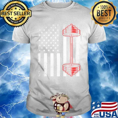 Weightlifting american flag america 4th of july independence day shirt
