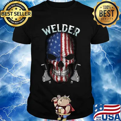 Welder American Flag Independence Day Skullcap Shirt