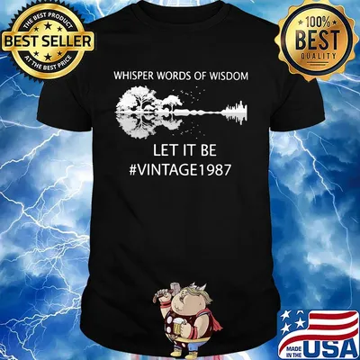 Whisper Words Of Wisdom Let It Be Vintage 1987 Guitar Shirt