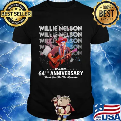 Willie nelson 64th anniversary 1956 2020 thank you for the memories star shirt