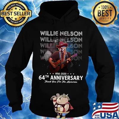 Willie nelson 64th anniversary 1956 2020 thank you for the memories stars s Hoodie