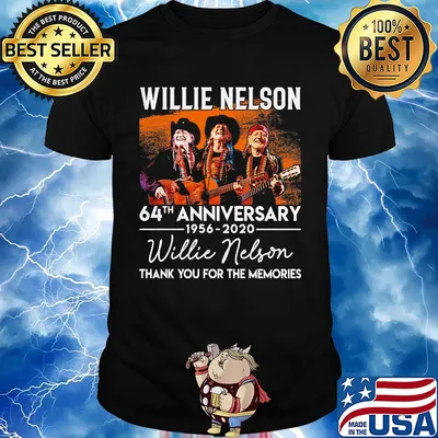 Willie nelson 64th anniversary 1956 2021 thank you for the memories signatures shirt