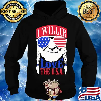 Willie nelson I willie love the usa american flag s Hoodie