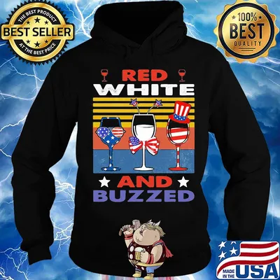 Wine red white and buzzed american flag independence day vintage retro s Hoodie