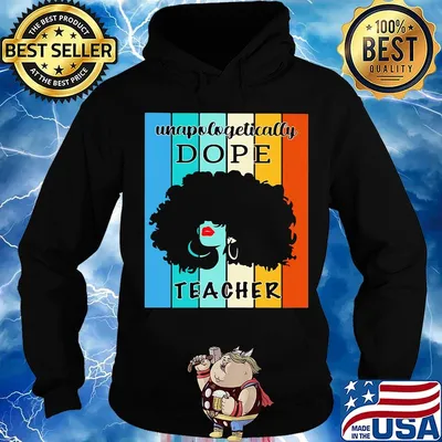 Woman unapologetically dope teacher vintage retro s Hoodie